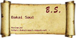 Bakai Saul névjegykártya